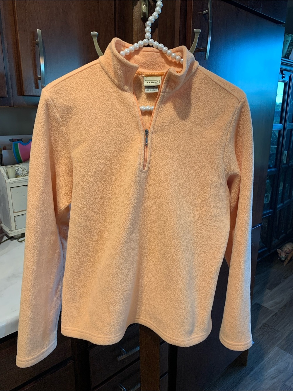 L.L.Bean women's Peachy 1/4-zip fleece pullover Size S